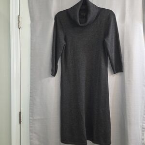 Ellen Weaver Charcoal Gray Cowl Neck Sweater Dress NWT Size M. Pull on